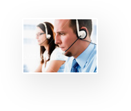 A man and woman wearing headphones in front of each other.